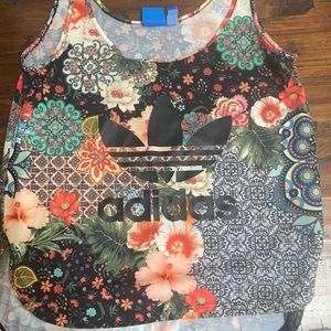Adidas floral tank top